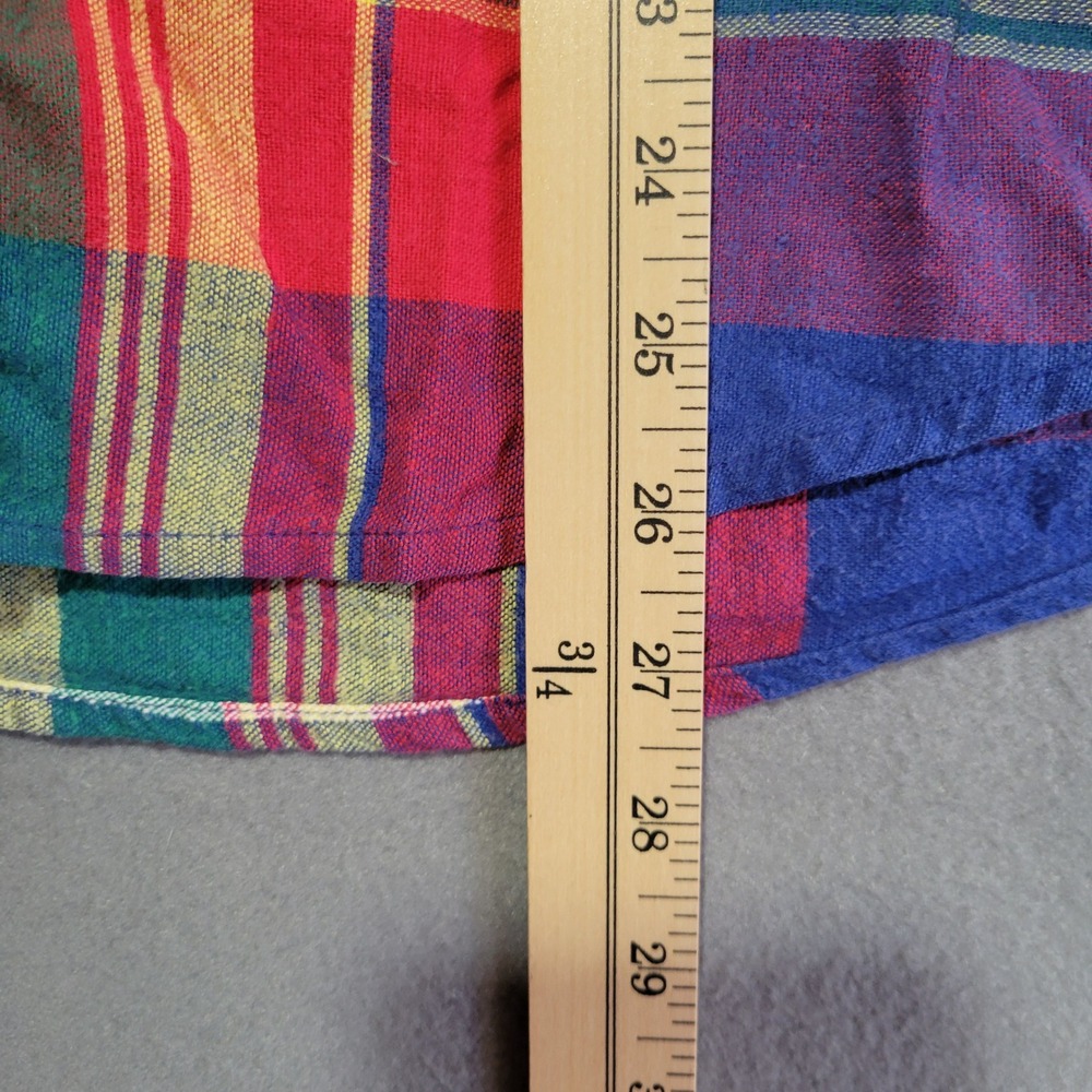 Diane Von Furstenberg Vintage Rainbow Plaid Button Up Shirt Medium Multicolor - Picture 4 of 5